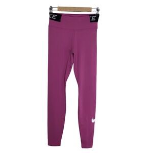 Nike Dri-Fit Women’s The One Legging  Mid Rise Pink Purple Size M
